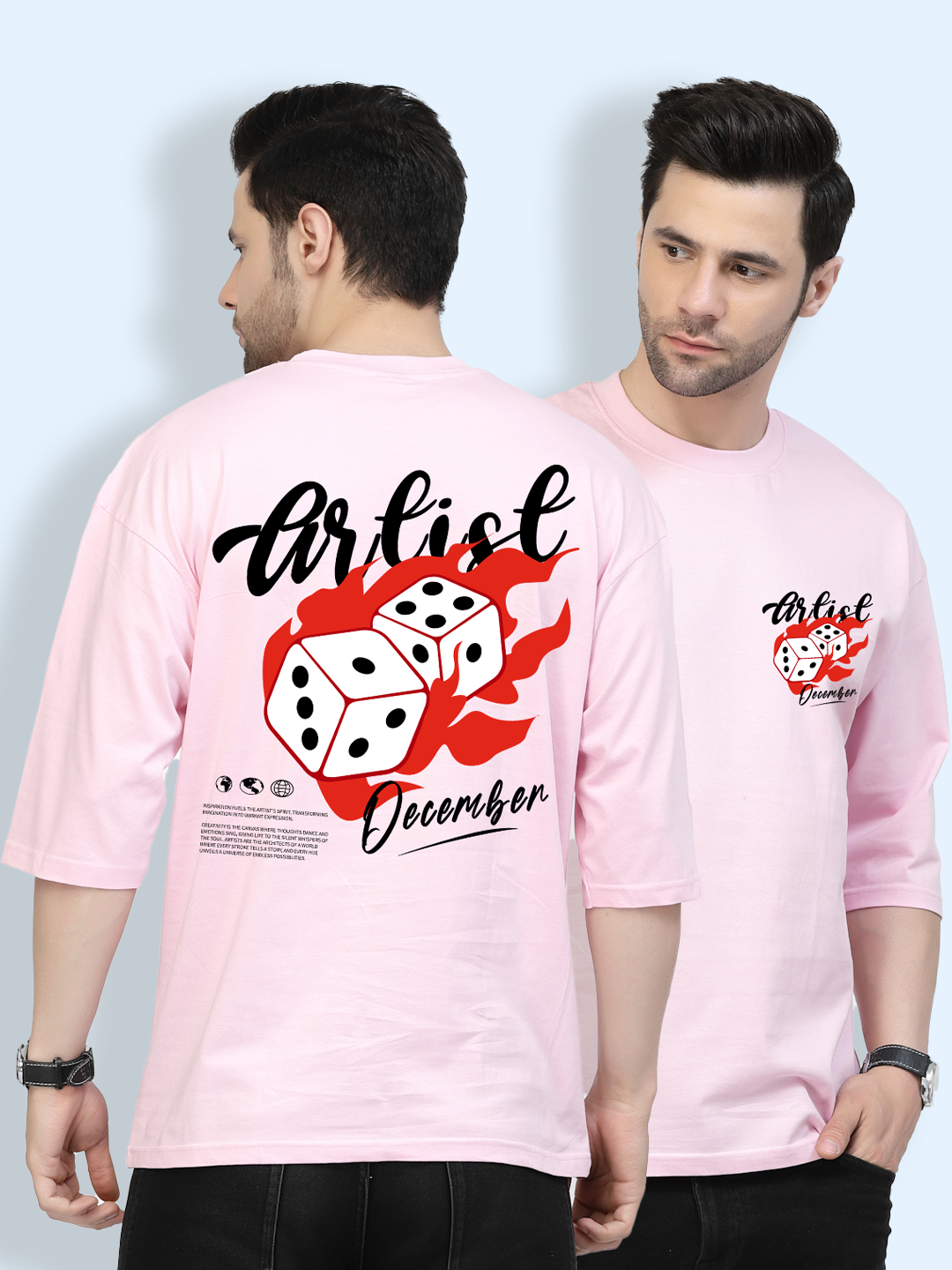 Artist Both Sides Pink Oversized T-shirt