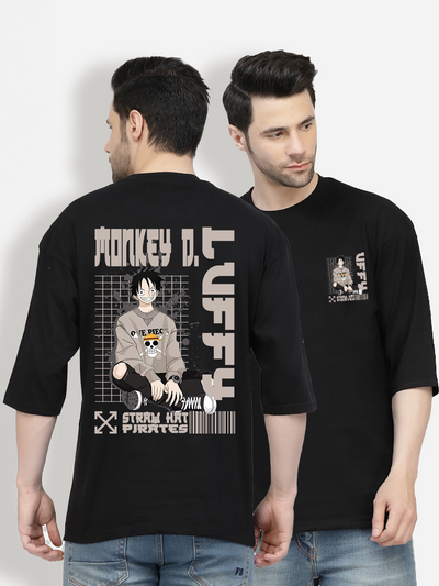 Monkey Luffy Black Oversized T-shirt