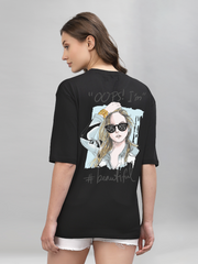 Oops Black Oversized Unisex T-shirt