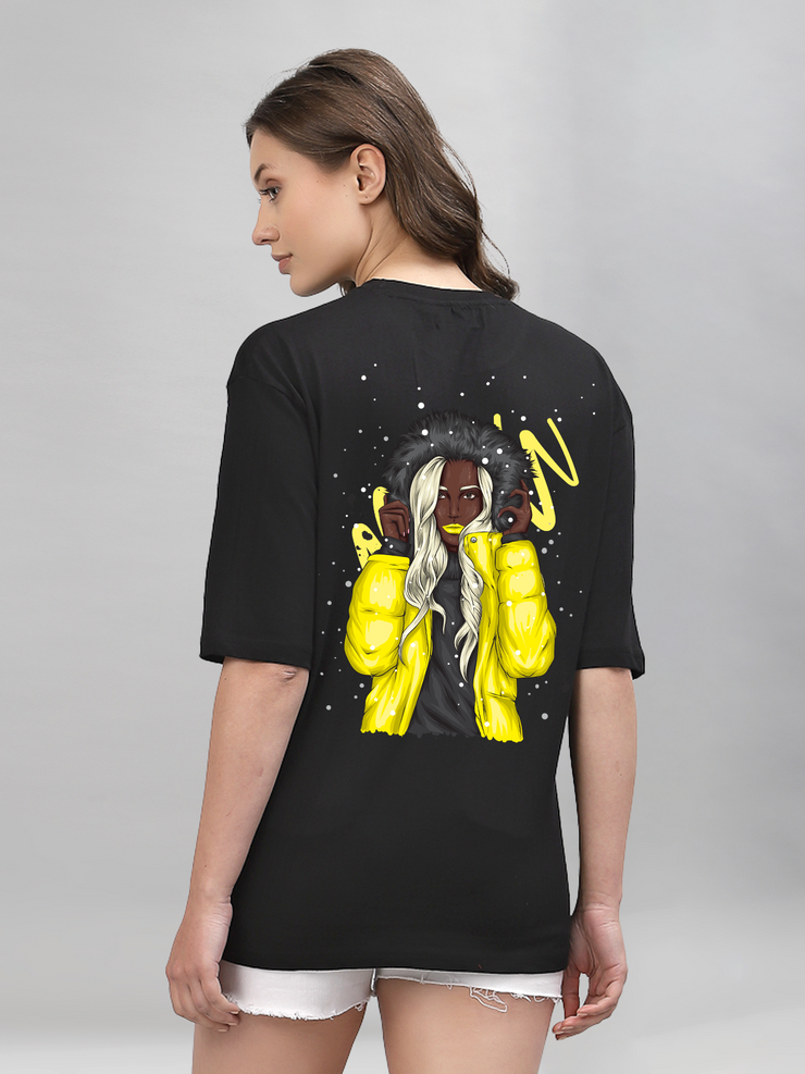 Yellow Jacket Black Oversized Unisex T-shirt