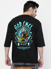 God Enel Black Oversized T-shirt
