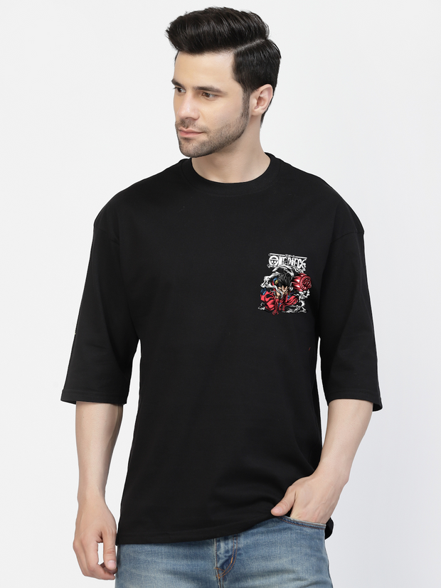 Snakeman Both Sides Black Oversized T-shirt