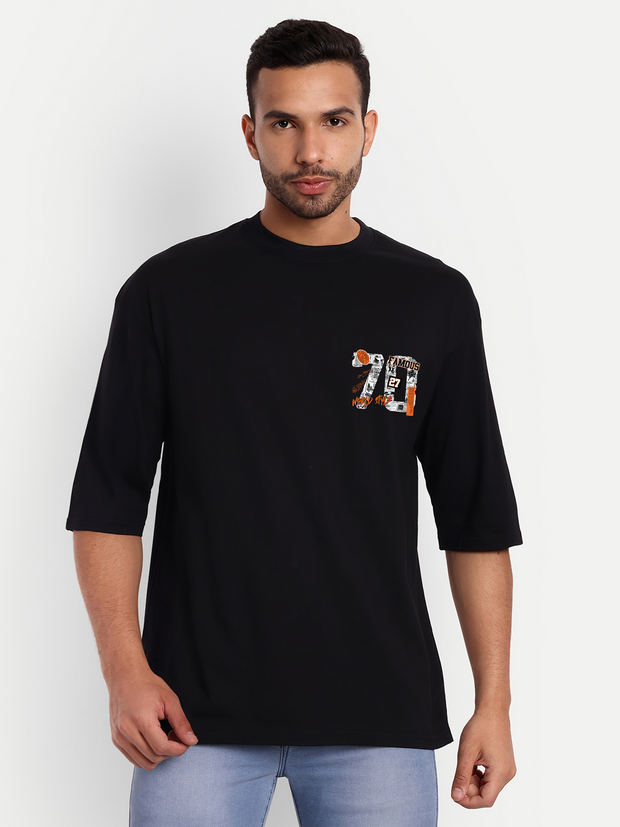 70 Famous Black Oversized T-shirt