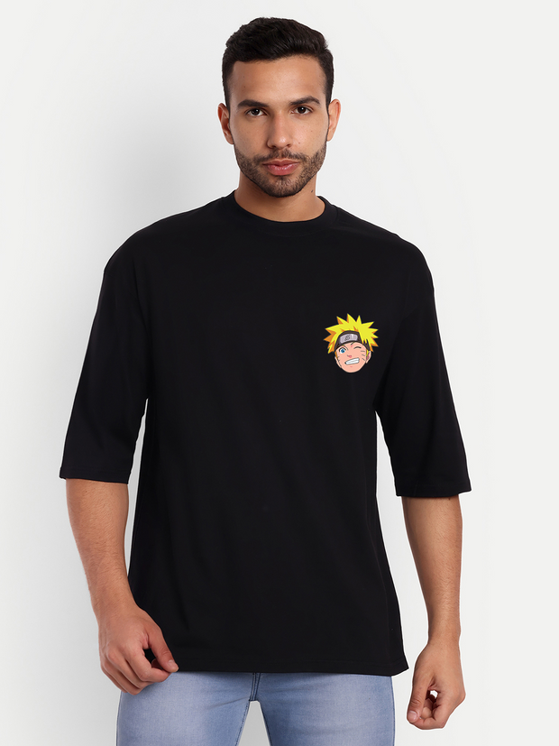 Trifal Naruto Black Oversized T-shirt
