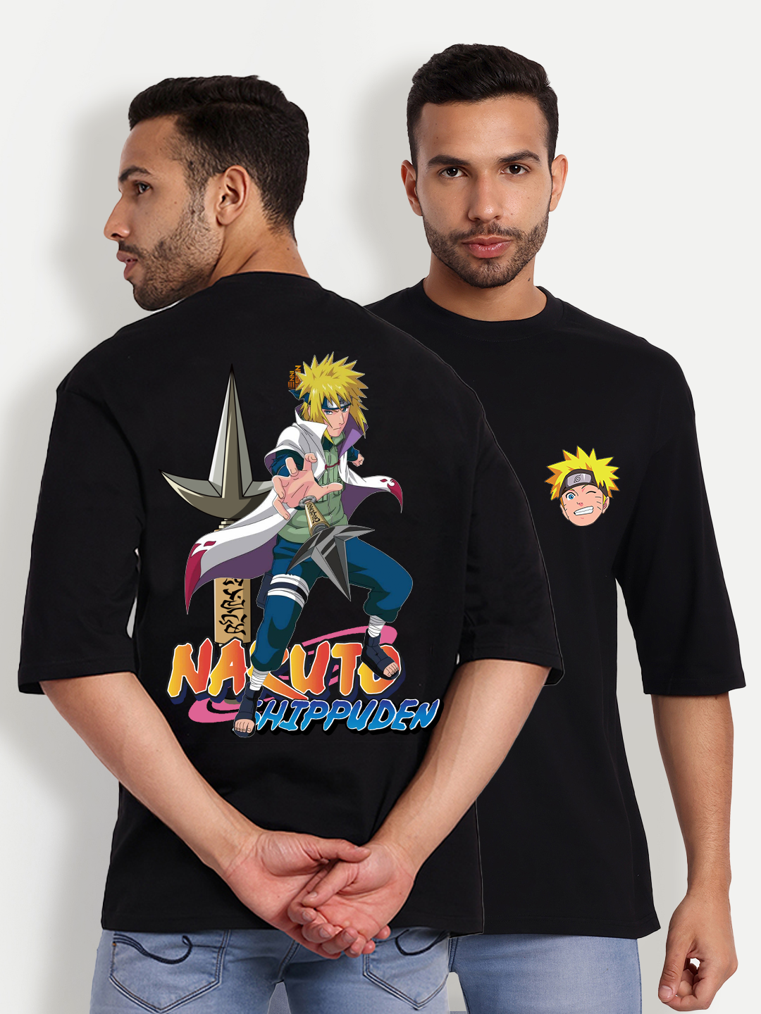 Trifal Naruto Black Oversized T-shirt