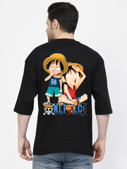 Twin Luffy Black Oversized T-shirt