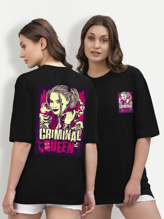 Criminal Queen Black Oversized Unisex T-shirt