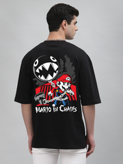 Mario In Chain Black Oversized T-shirt