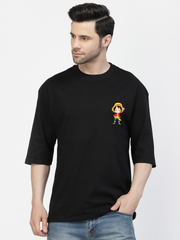 Punching Luffy Black Oversized T-shirt