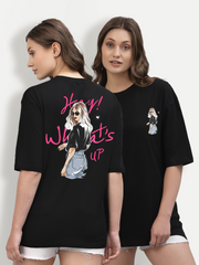 What's Up Black Oversized Unisex T-shirt