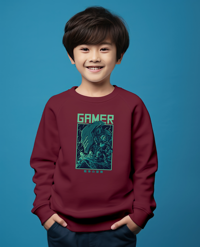 Fighter gamer maroon sweatshirt for boys & girls