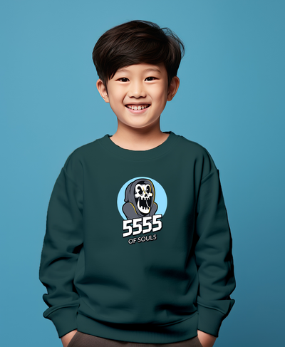 5555 of souls dark green sweatshirt for boys & girls