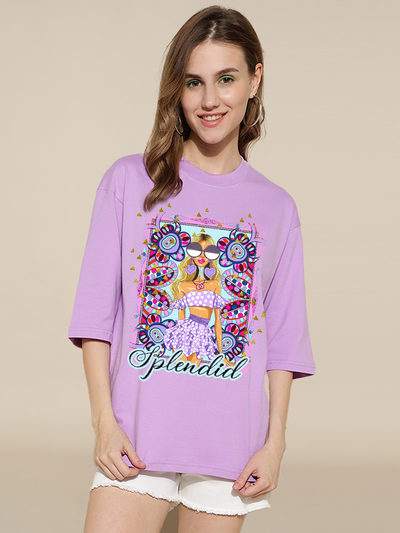 Splendid Lavender Oversized Unisex T-shirt