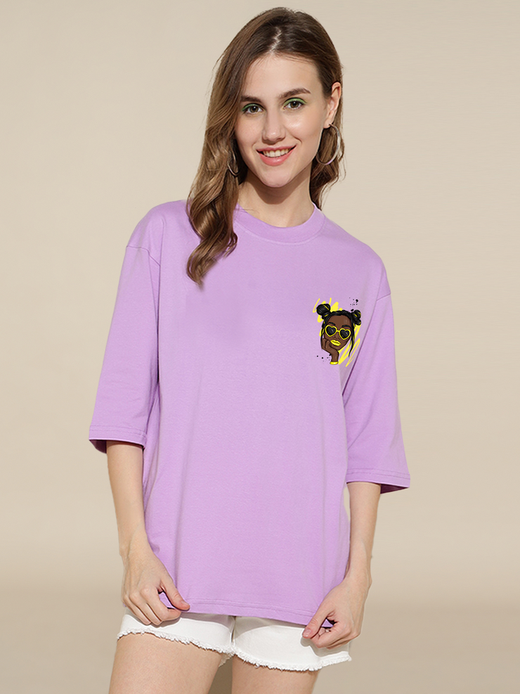 Cute Lady Lavender Oversized Unisex T-shirt