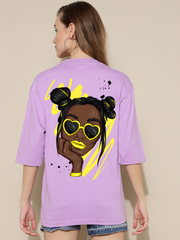 Cute Lady Lavender Oversized Unisex T-shirt