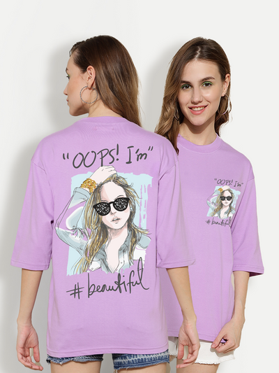 Oops Lavender Oversized Unisex T-shirt