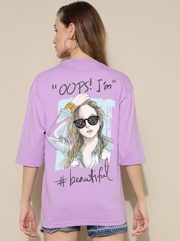 Oops Lavender Oversized Unisex T-shirt