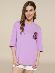 Niko Lavender Oversized Unisex T-shirt