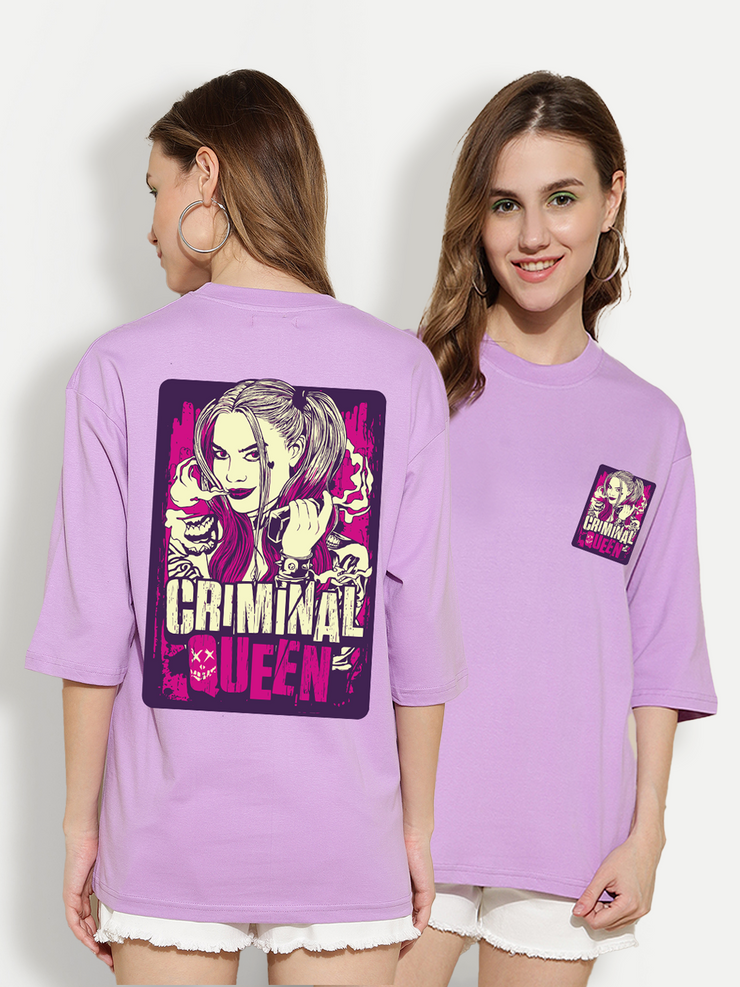 Criminal Queen Lavender Oversized Unisex T-shirt