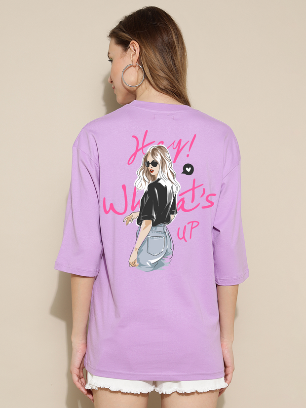 What's Up Lavender Oversized Unisex T-shirt