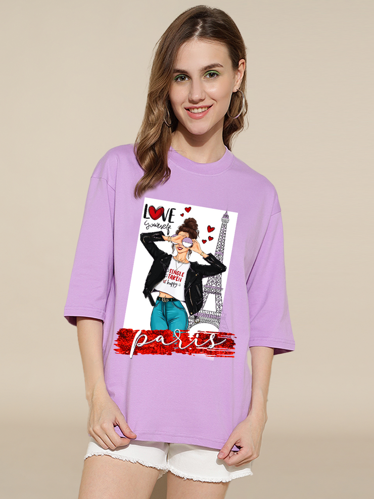 Paris Lavender Oversized Unisex T-shirt