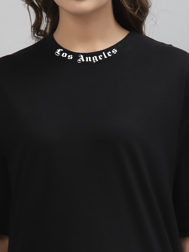 Los Angeles Black Oversized Unisex T-shirt