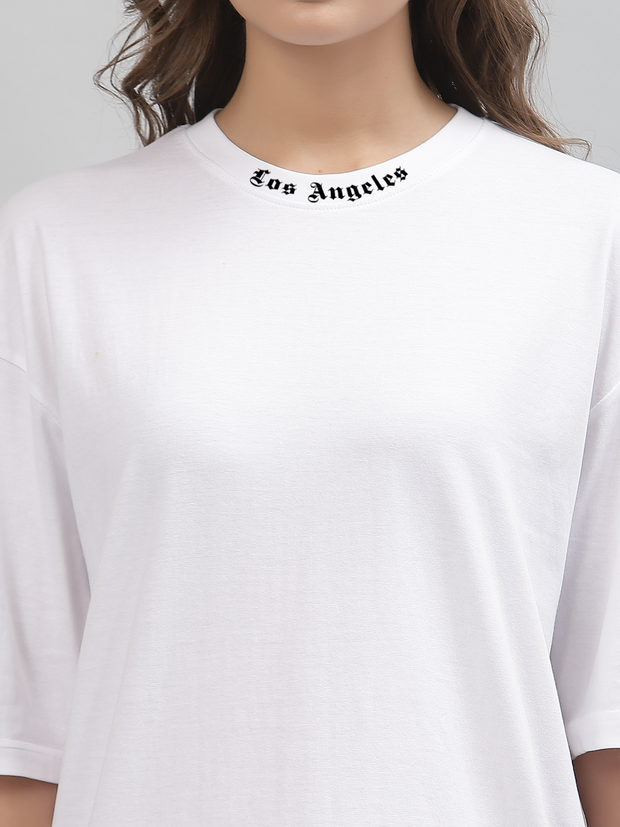 Los Angels White  Oversized Unisex T-shirt