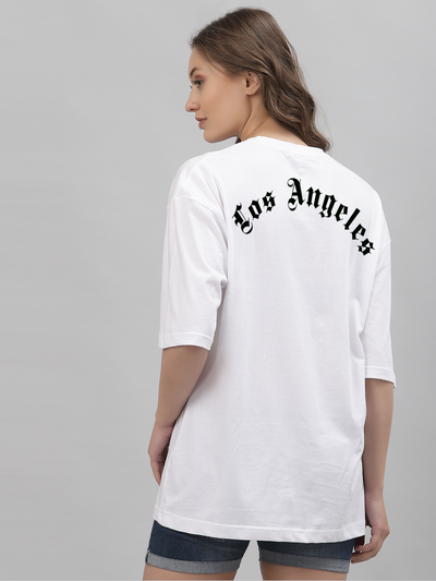Los Angels White  Oversized Unisex T-shirt