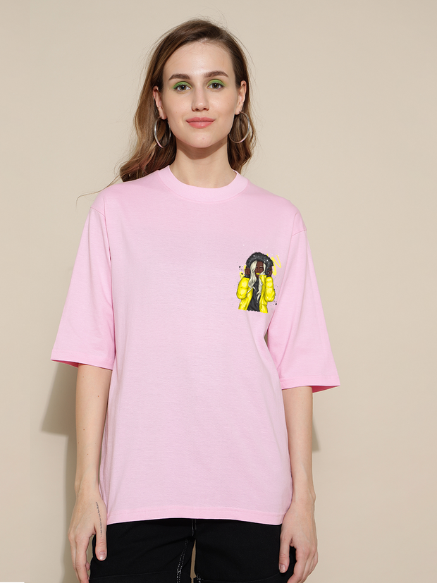 Yellow Jacket Pink Oversized Unisex T-shirt