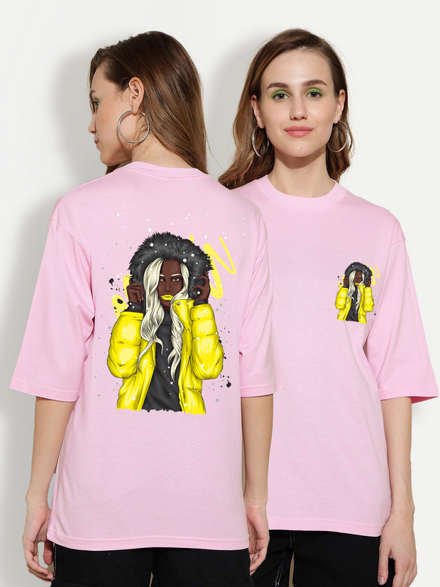 Yellow Jacket Pink Oversized Unisex T-shirt