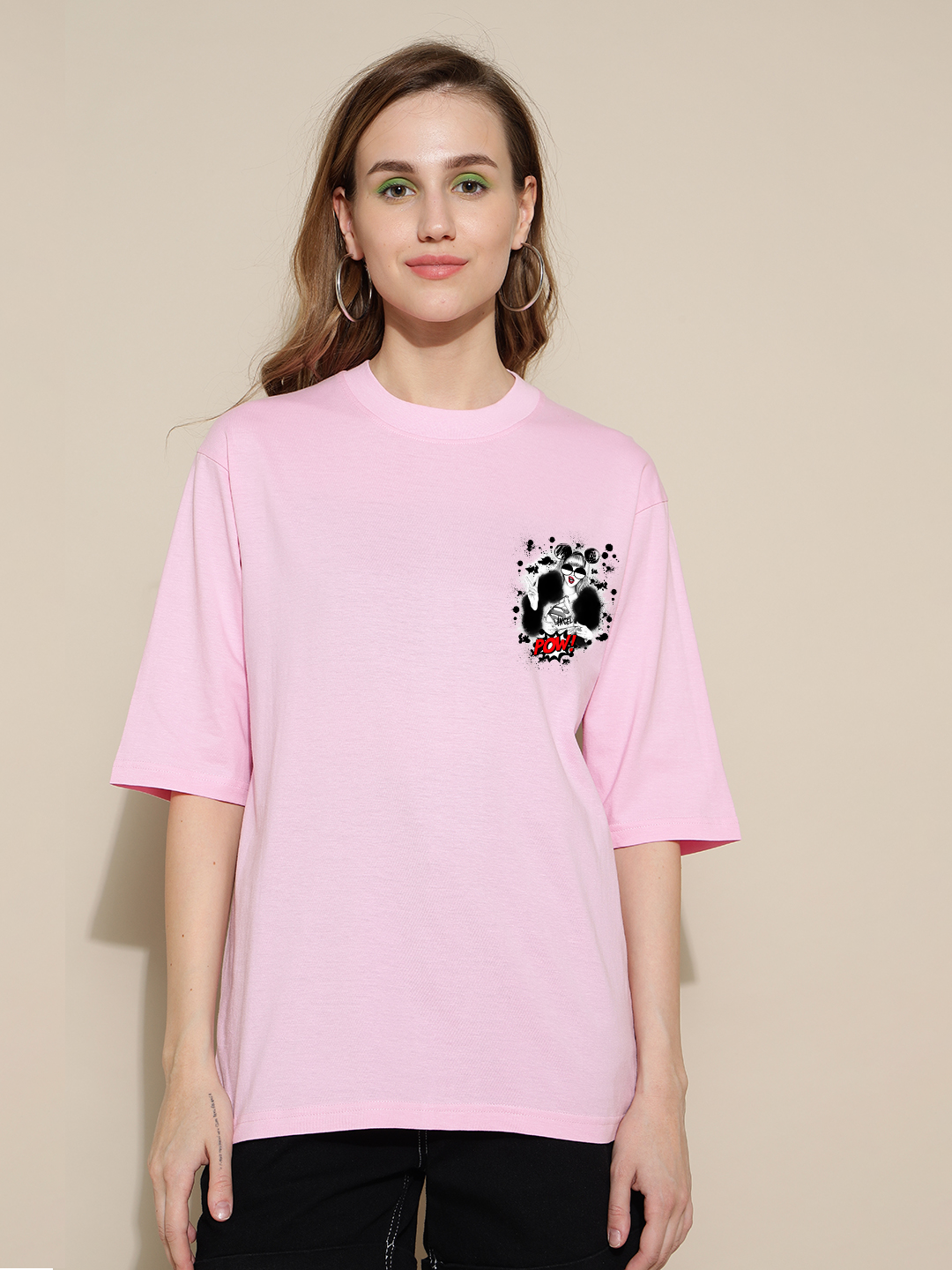 POW Pink Oversized Unisex T-shirt