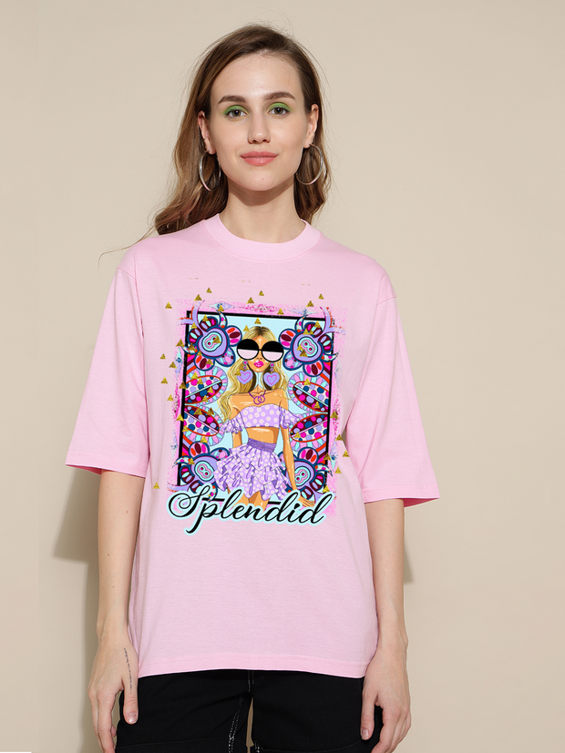 Splendid Pink Oversized Unisex T-shirt