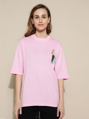 Skate Girl Pink Oversized Unisex T-shirt