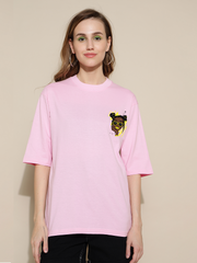 Cute Lady Pink Oversized Unisex T-shirt