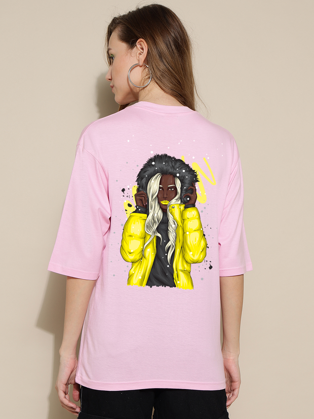 Yellow Jacket Pink Oversized Unisex T-shirt