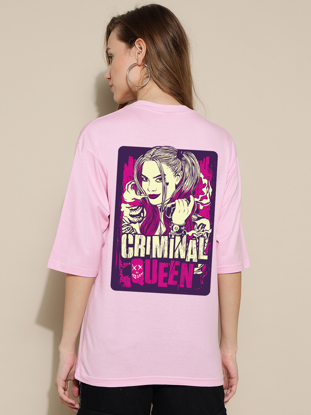 Criminal Queen Pink Oversized Unisex T-shirt