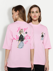 What's Up Pink Oversized Unisex T-shirt