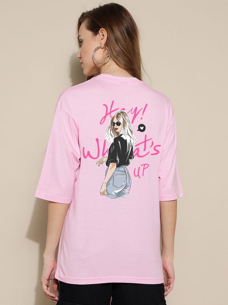 What's Up Pink Oversized Unisex T-shirt