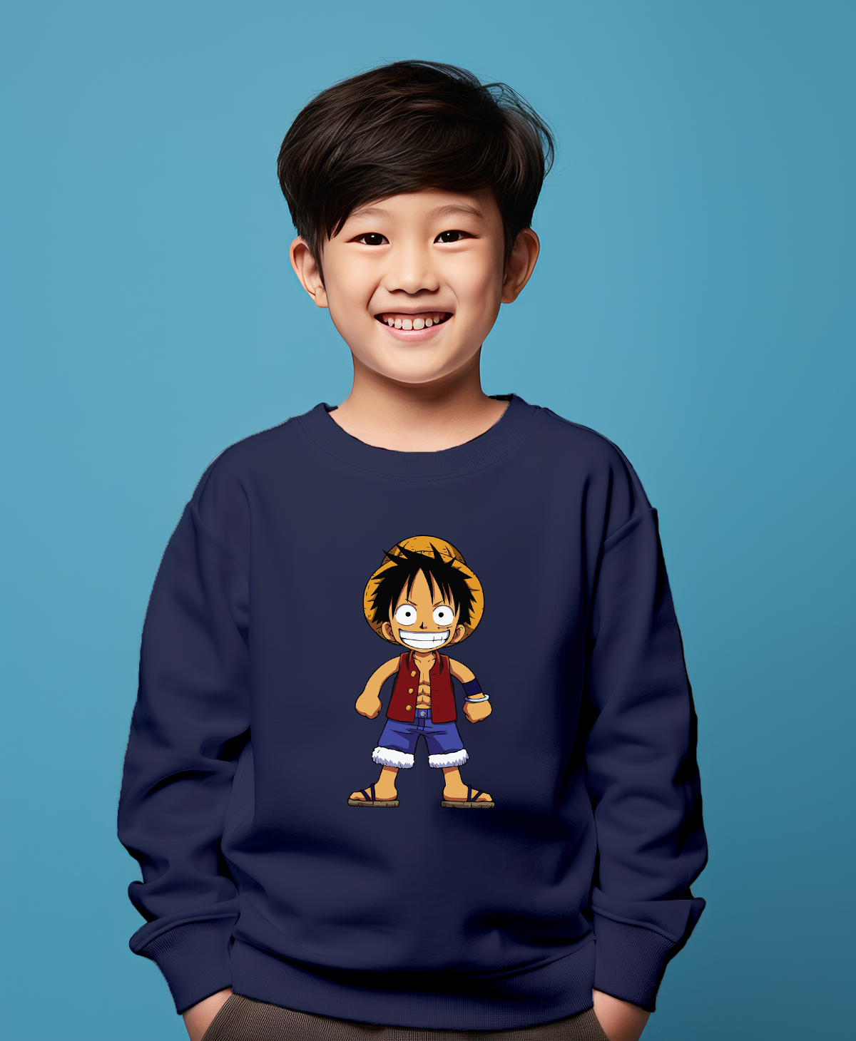Luffy dark blue sweatshirt for boys & girls