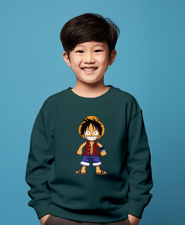 Luffy dark green sweatshirt for boys & girls