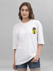Yellow Jacket White Oversized Unisex T-shirt