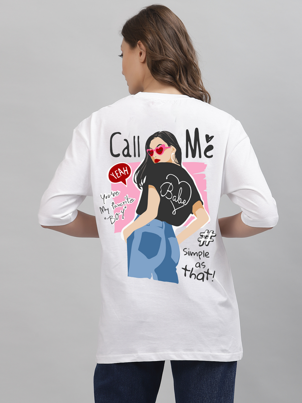 Call me White Oversized Unisex T-shirt