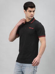 Black Embroidered Pique Polo Shirt by Gavin Paris