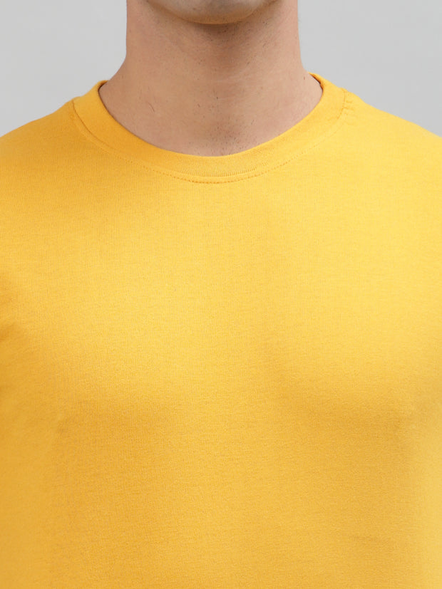 Unisex Mustard Cotton Regular Tee by Gavin Paris