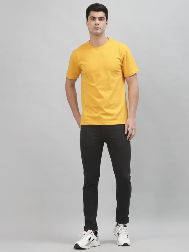 Unisex Mustard Cotton Regular Tee by Gavin Paris