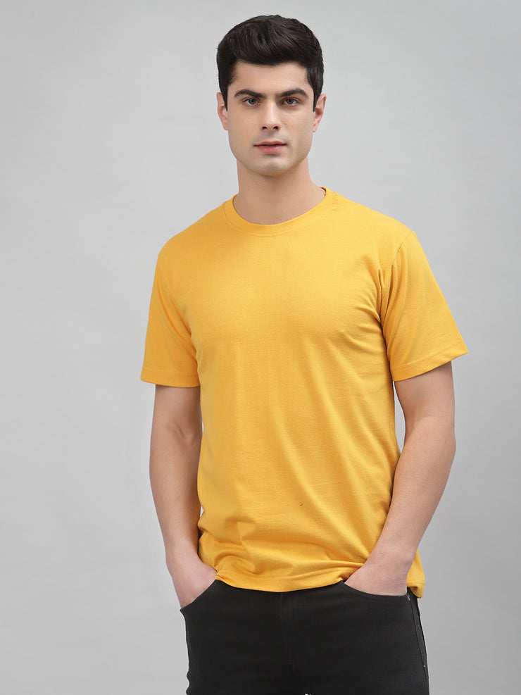 Unisex Mustard Cotton Regular Tee by Gavin Paris