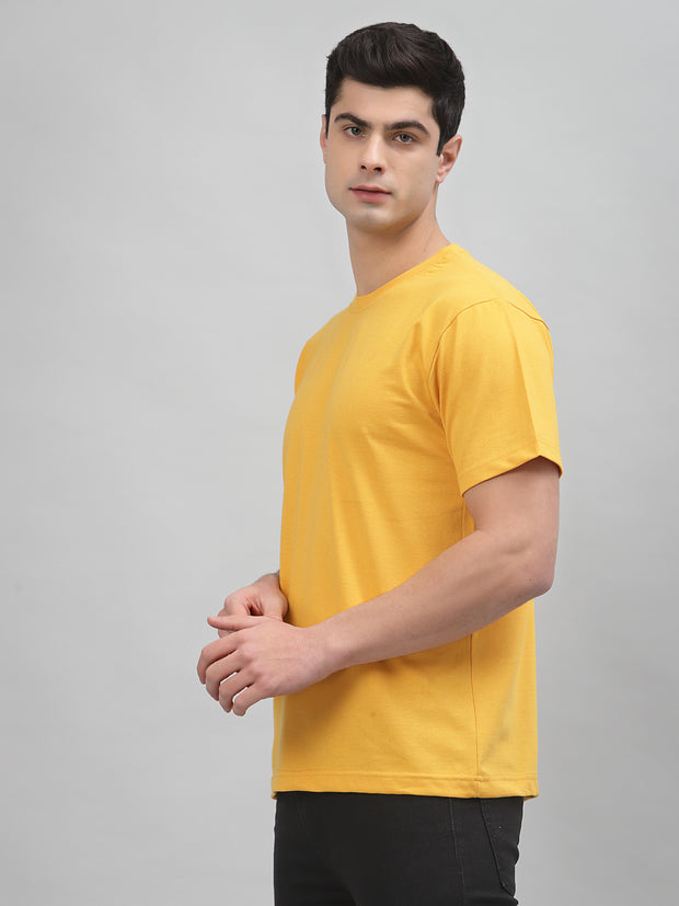 Unisex Mustard Cotton Regular Tee by Gavin Paris