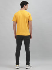 Unisex Mustard Cotton Regular Tee by Gavin Paris