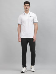 White Embroidered Pique Polo Shirt by Gavin Paris