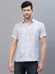 BLUE WHALE PRINT HALF SLEEVE SHIRT